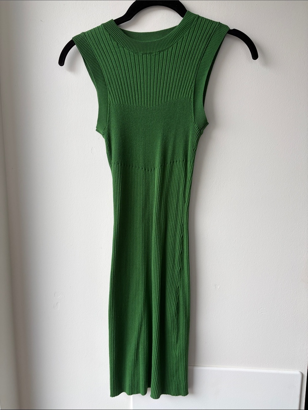 Dynamite Green Ribbed Knit Midi Dress